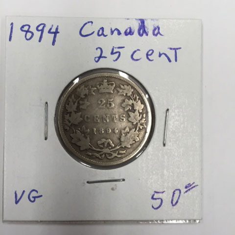 1894 Canada 25 cent